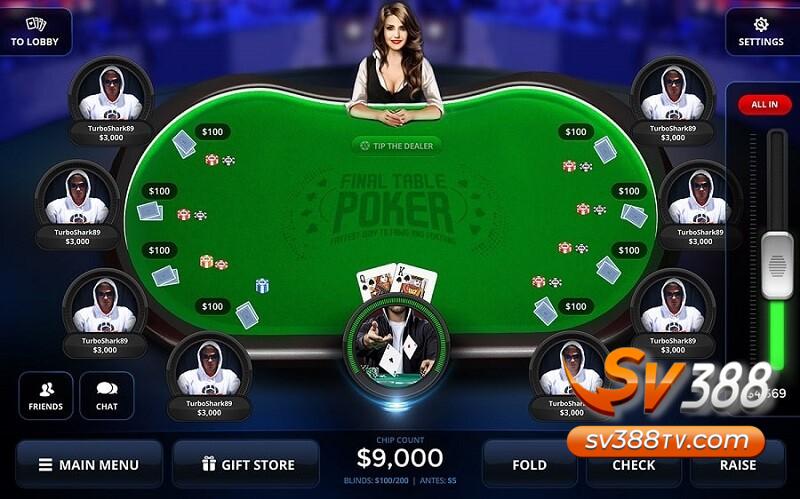 Mỗi ván bài Poker sẽ có 2 đến 10 người tham gia