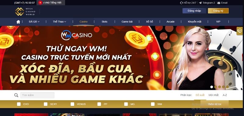 Sự đa dạng trong cá cược tại mega casino