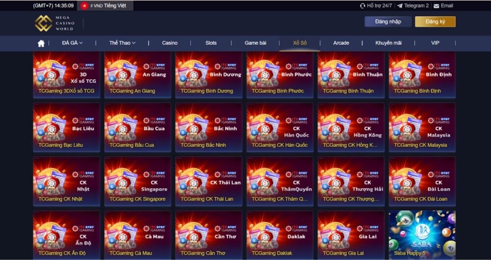 Sự đa dạng trong cá cược tại mega casino